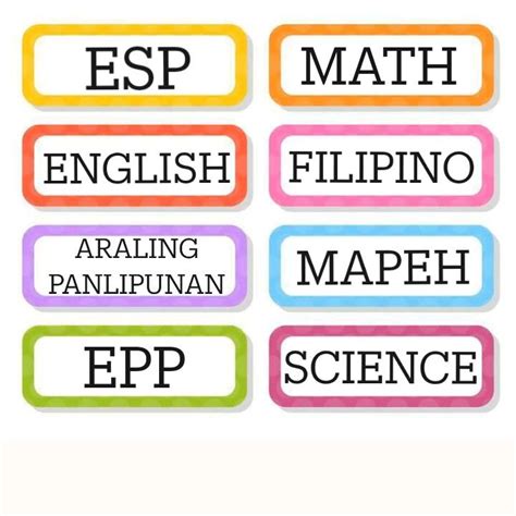 filipino subject design|Downloadable Subject Labels Printable .